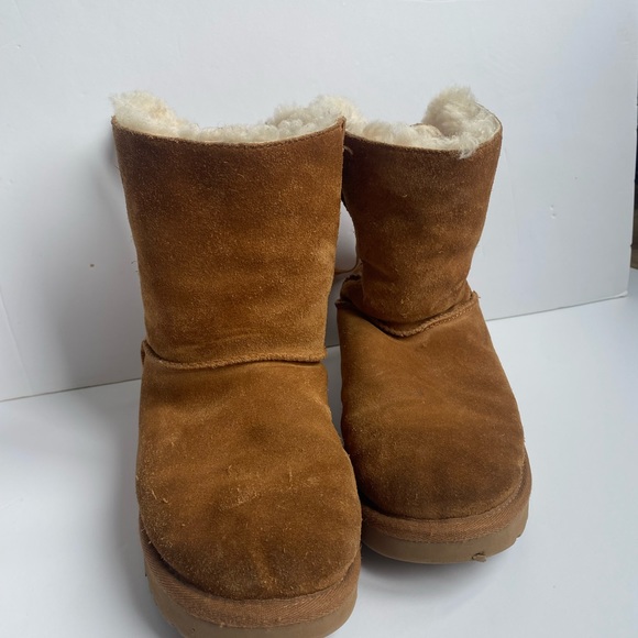 UGG CUSTOMIZABLE BAILEY BOW SHORT CHESTNUT WOMEN'S BOOTS SIZE US 6 - Picture 4 of 9